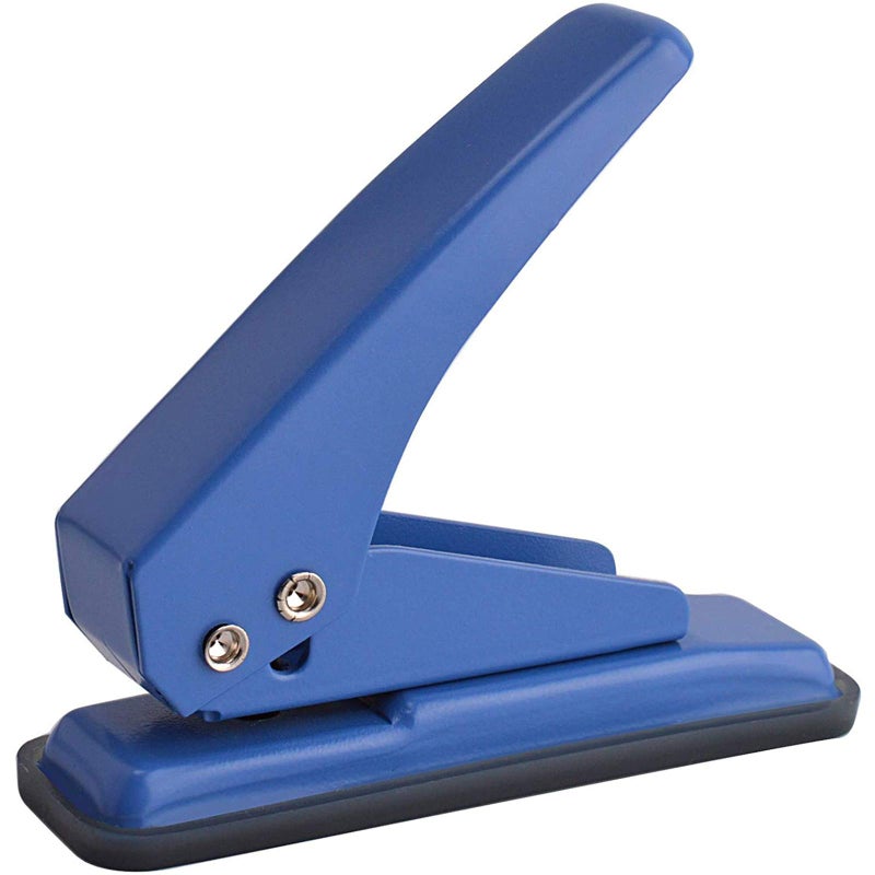 MROCO Single Hole Punch, 1/4" Hole Puncher, 20 Sheet Punch Capacity, Handheld with Non-Skid Base for Paper Chipboard Craft Paper and Art Project, Blue - Image 1